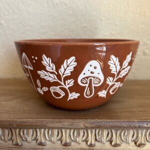 Tabletops Unlimited AUTUMN FOREST MUSHROOM Bowl Reddish Brown